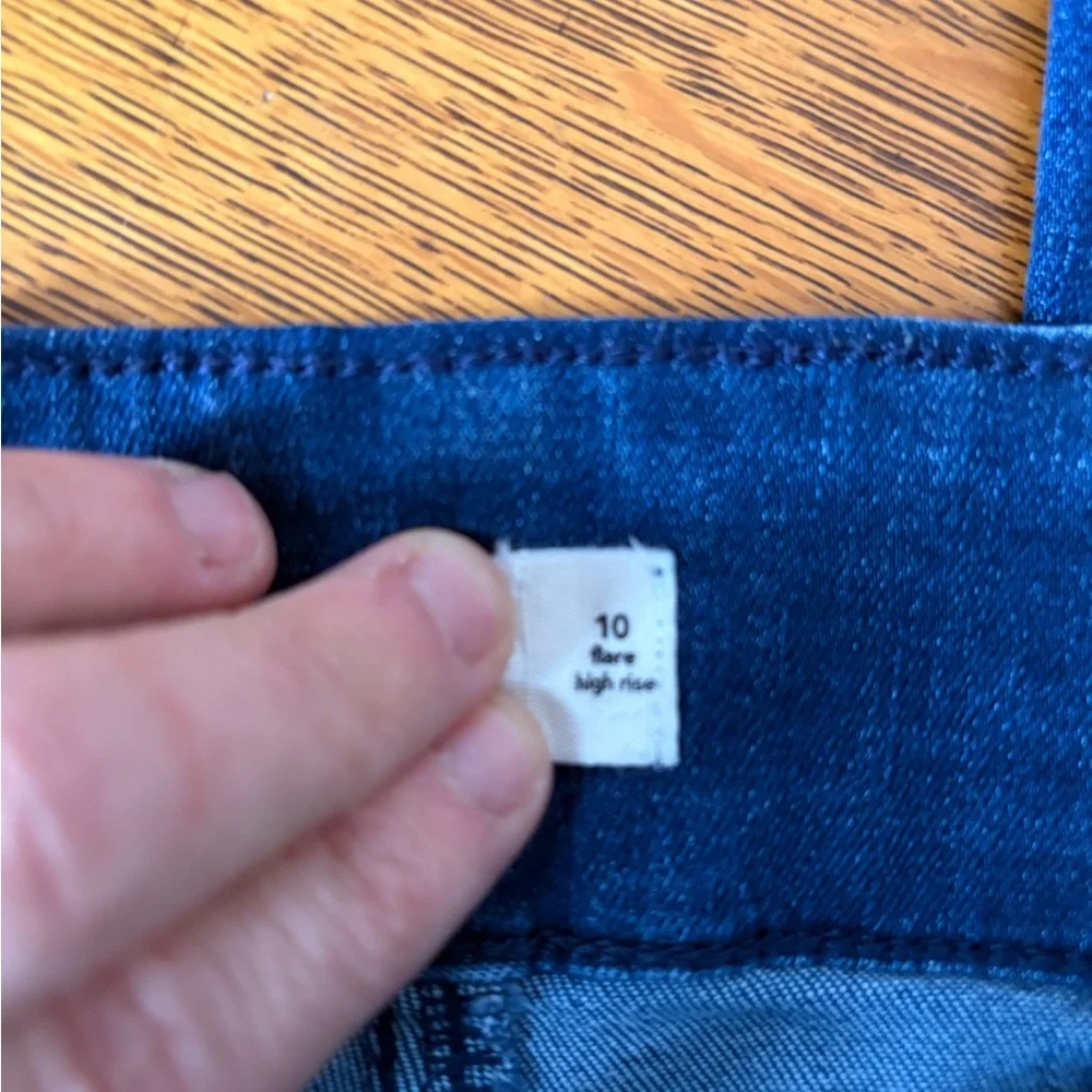 M Jeans Maurices Women's 10 High Rise Flare Dark Wash Jeans Denim No Back Pocket - Picture 9 of 14